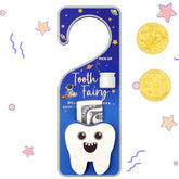 WallFID blue tooth fairy door hanger adds magical charm to a child's room.