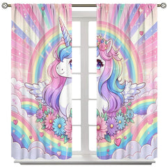Wallira rainbow stars pattern drapes brighten kid's room while maintaining privacy