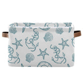 Wamika coastal anchor storage basket keeps living room clutter tidy.