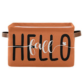 Wamika Hello Fall orange storage basket front view for versatile living room organization