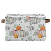 Wamika pumpkin-pattern fabric basket ideal for seasonal storage on shelves and in living rooms