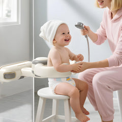 Wanchouse adjustable baby bath stand with suction cups securing to tub.