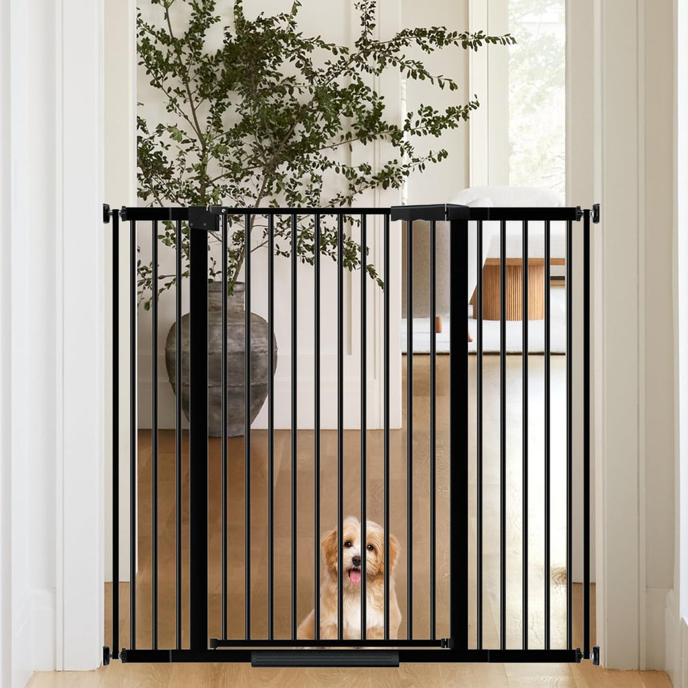 WAOWAO 40.55in pet gate assembly shows quick no-drill setup for tall openings