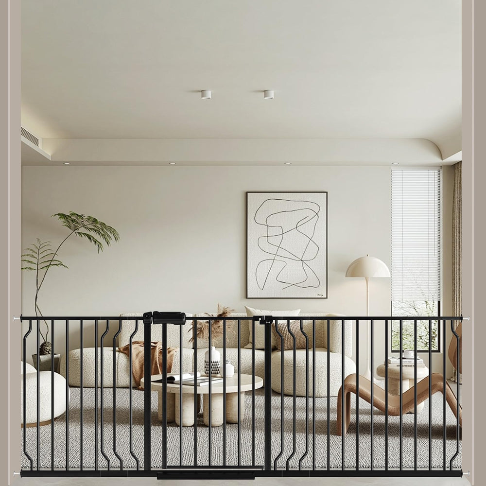 WAOWAO baby gate wide frame shown in doorway for pets and kids safety