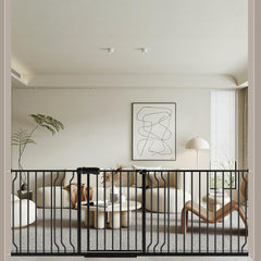 WAOWAO baby gate wide frame shown in doorway for pets and kids safety