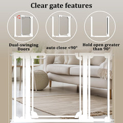 WAOWAO clear acrylic gate with 180° two-way opening