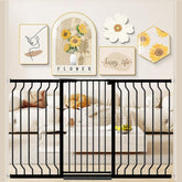 WAOWAO extra tall baby gate with 180-degree two-way opening for easy passage.