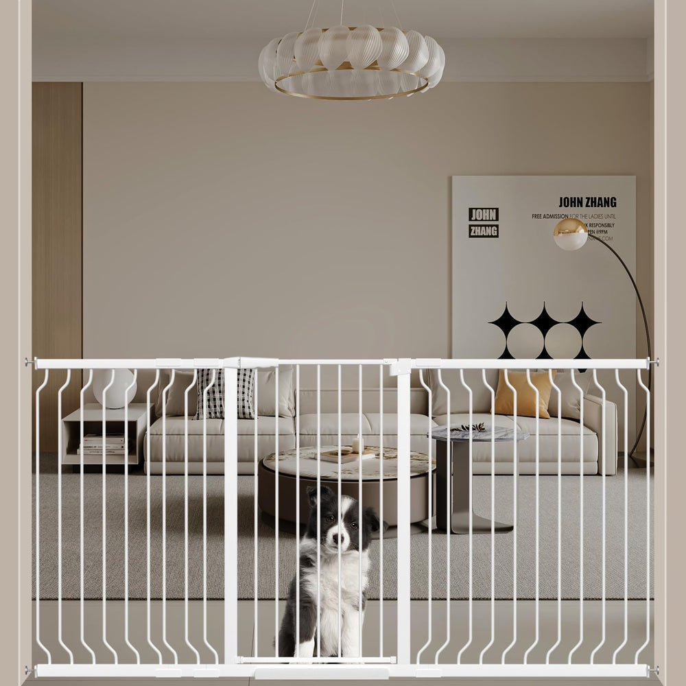 WAOWAO extra tall gate at the entrance secures stairs or doorways.