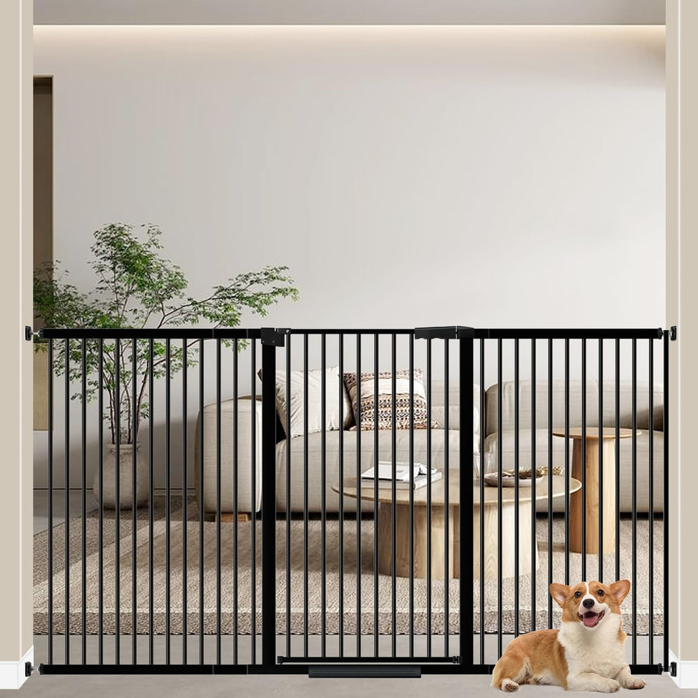 WAOWAO extra tall gate front view showing doorway practicality and open view