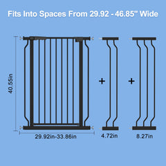 WAOWAO gate width adjustable from 29.53 to 76.77 inches
