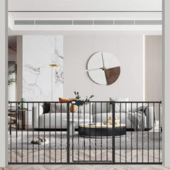 WAOWAO triple lock baby gate extended width provides safety for stairs and doorways