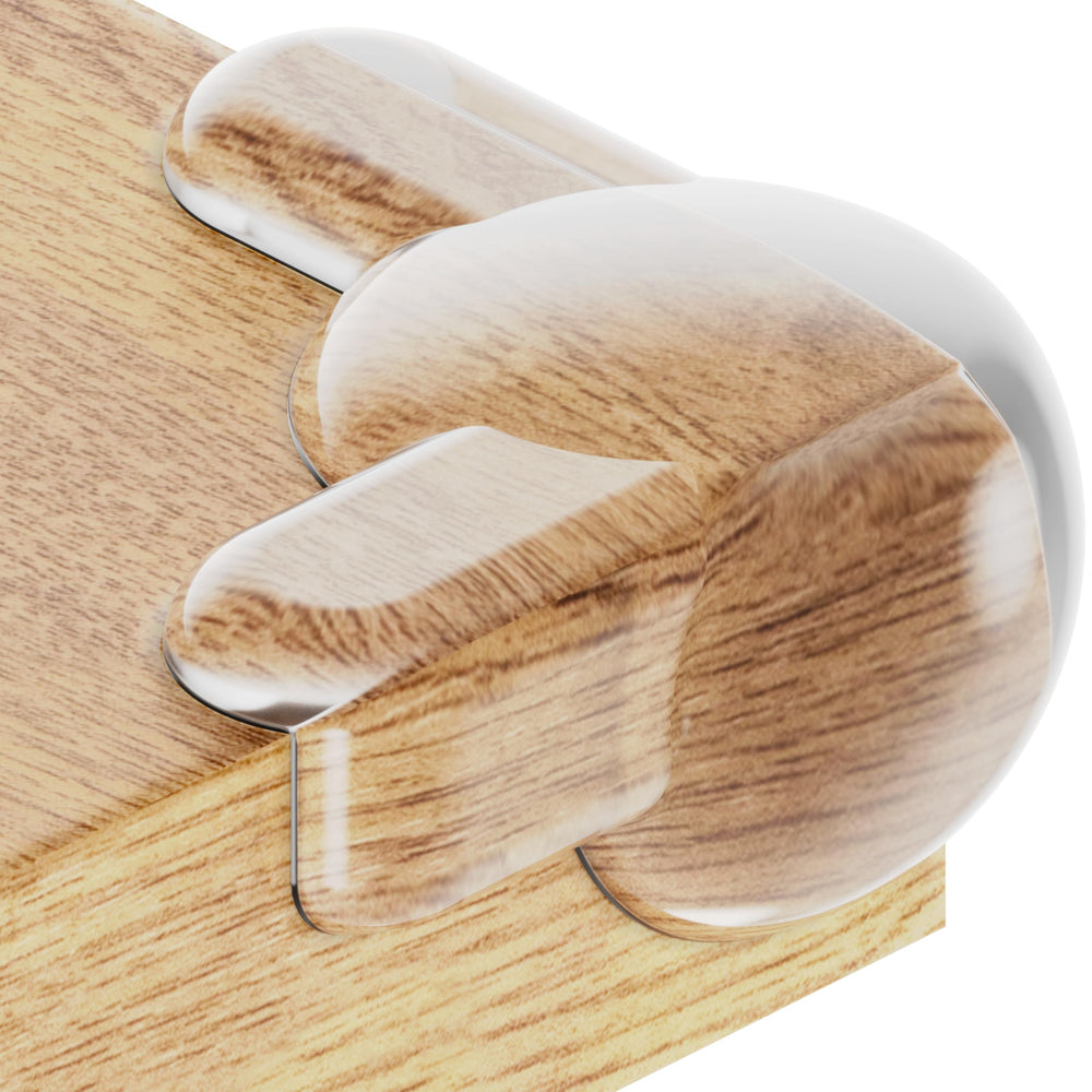 Wappa Baby corner protectors; transparent cushions protect head from sharp table edges.