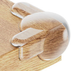 Wappa Baby corner protectors; transparent cushions protect head from sharp table edges.
