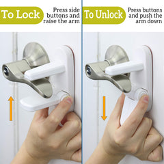 Wappa Baby lock installation steps illustrate tool-free, quick setup.