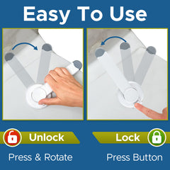Wappa Baby lock base fully adheres to a flat toilet lid.