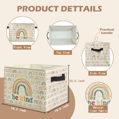 WARDOS Boho Rainbow Bin folded flat, demonstrating space-saving foldability.