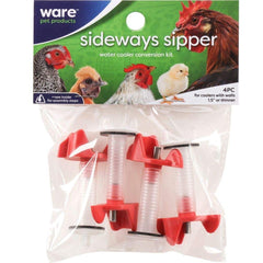 Ware Manufacturing sideways sipper nipples with extension tubes, close-up for controlled dispensing.