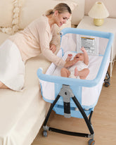 Wayfong bassinet with breathable mesh offers visibility and airflow for baby comfort.
