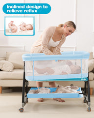 Wayfong bassinet mosquito net shields baby from insects during sleep.