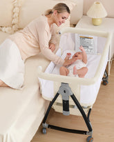 Wayfong 3-in-1 bassinet in standalone mode with mesh for safe newborn sleep.