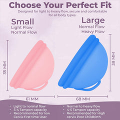 WE KEEO blue variant menstrual disc highlights reliable all-day wear.