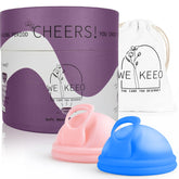 WE KEEO reusable menstrual disc in light pink shows comfortable fit and leak-free protection.