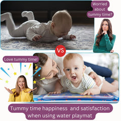 We R Kids tummy time mat showcases a blue border with sea creatures for visual interest.