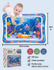 We R Kids tummy time mat offers an inner water area that enhances visual tracking during play.