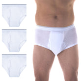 Wearever men's incontinence briefs 3-pack on packaging, convenient protection for moderate leaks.