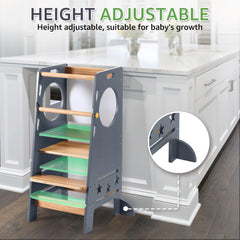 WeaveWiz Toddler Tower at 12 inch height enables early reaching and independent tasks.