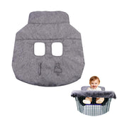 WedFeir shopping cart cover in grey protects baby during shopping.