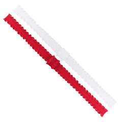 Wee Ones Add-A-Bow headband in white satin with gentle stretch for all-day comfort.