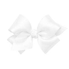 Wee Ones classic French satin bow on a WeeStay clip for secure all-day wear.