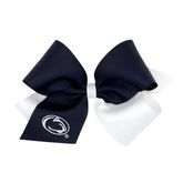 Wee Ones Divine Creations game-day two-tone bow on WeeStay clip boosts team spirit
