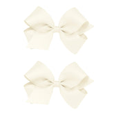 Wee Ones two-pack grosgrain bows with wrap centre on a no-slip clip