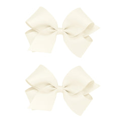 Wee Ones two-pack grosgrain bows with wrap centre on a no-slip clip