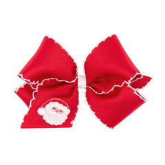 Wee Ones hairbow with Moonstitch edge adds festive detail and secure hold.