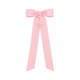 Wee Ones light pink mini grosgrain bow with knot wrap for secure wear.