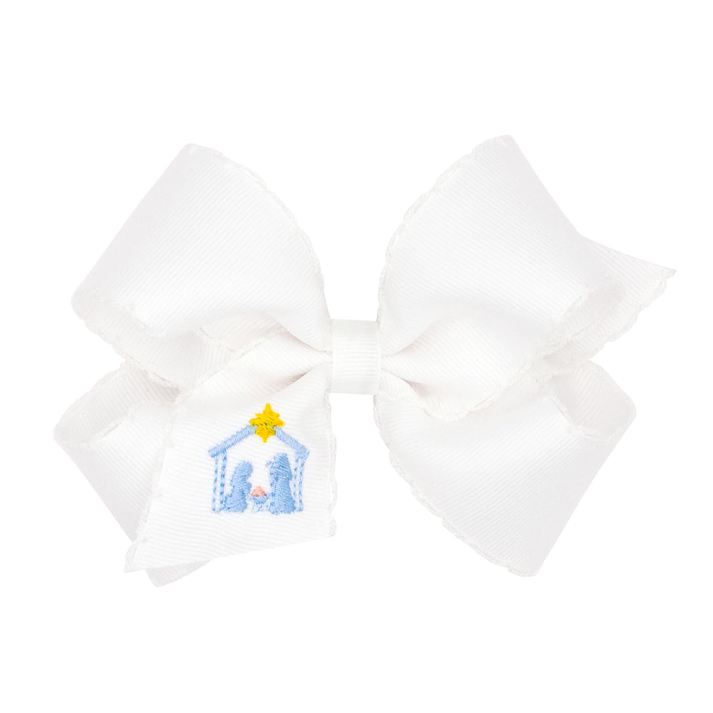 Wee Ones grosgrain hair bow with Moonstitch edge for secure all-day wear