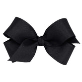 Wee Ones mini classic grosgrain bow on black clip for secure daily wear