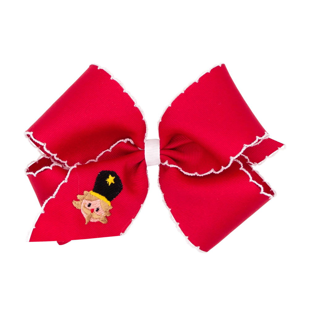 Wee Ones Moonstitch embroidered king bow for festive photoshoots.