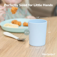 WeeSprout bamboo toddler cups in pastel mint: mess-free sipping for toddlers