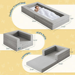 WeeGuruu 3-in-1 sofa setup shown for reading and playtime.