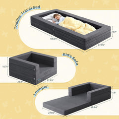 WeeGuruu travel toddler bed assembled and ready for use.