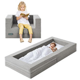 WeeGuruu travel toddler bed in compact box ready for easy packing.