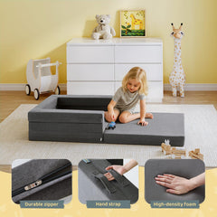 WeeGuruu travel toddler bed with secure guardrails for safe sleep.
