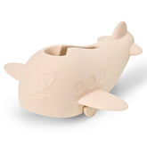 Weeme bath spout cover whale beige front view protects baby skin during bath