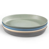 WeeSprout bamboo plates in blue for kid friendly meals and table styling
