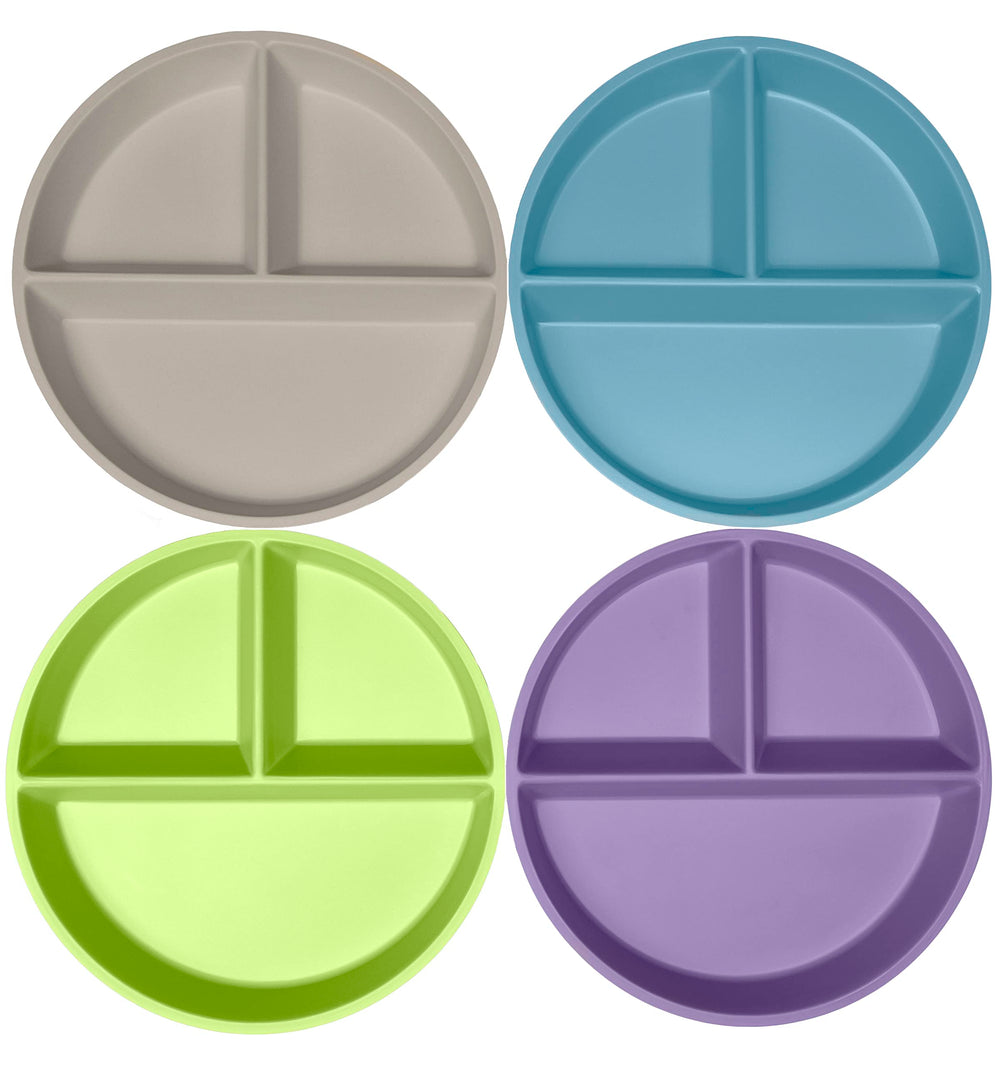 WeeSprout divided plate with bamboo-melamine keeps foods separated for picky eaters.