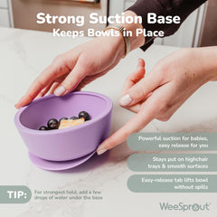 WeeSprout easy-release tab on lids simplifies cleanup after meals.